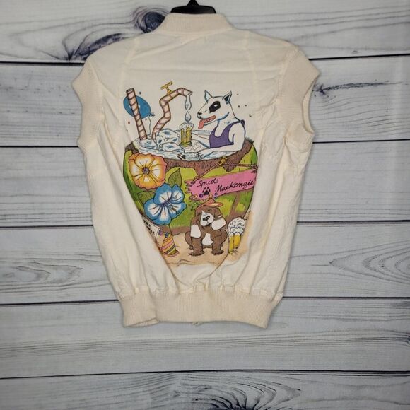 Vintage Spuds MacKenzie zip front party graphic back vest size large - Picture 2 of 9
